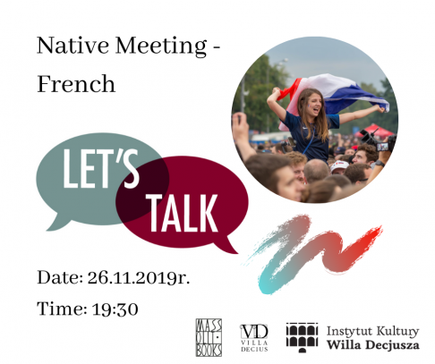 Grafika ozdobna z napisem Let's Talk